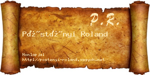 Pöstényi Roland névjegykártya