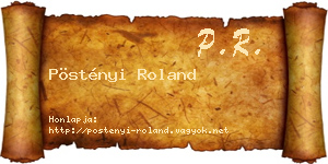 Pöstényi Roland névjegykártya